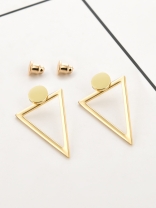 The Elegant Golden Triangle Ear Jackets 