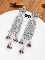 The Bohemian Fantasy - Triple Jhumki Earrings (Multicolour)