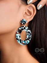 The Hypnotic Hues (Blue) - Statement Acrylic Danglers