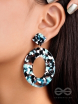 The Hypnotic Hues (Blue) - Statement Acrylic Danglers
