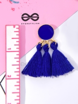 The ColourSplash Delight - Royal Blue Tasseled Earrings