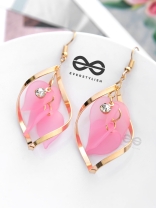 A Twisty Tale - Golden Casual Danglers (Flamingo Pink)