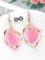 A Twisty Tale - Golden Casual Danglers (Flamingo Pink)
