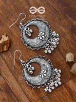 The Intricate Mesh Chandbalis- Oxidised Boho Earrings