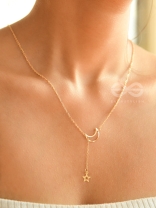 Wrapped In The Night-Sky - Golden Neckpiece With Anti-Tarnish Coating 
