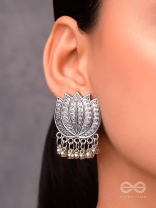 The Intricate Lively Lotus - Oxidised Boho Earrings