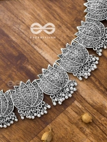 The Statement Lotus Choker - Oxidised Boho Collection