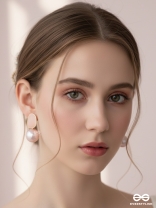 The Mesmerisingly Chic Statement Makers- Enamelled Pearl Earrings (Blush Pink)