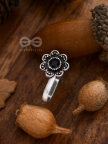 The Floral Delight - Embellished Non-pierced Nosepin (Onyx Black)