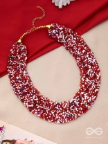 The Beauteous Braided Criss-Cross Beaded Necklace (Multicoloured)