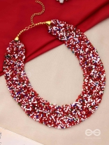 The Beauteous Braided Criss-Cross Beaded Necklace (Multicoloured)