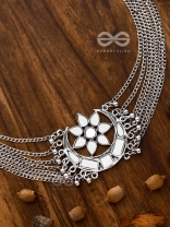 The Shimmery Eclipse - Set of Mirror Earrings and Neckpiece