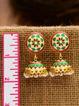 The Statement of Elegance - HandPainted Meenakari Jhumkis