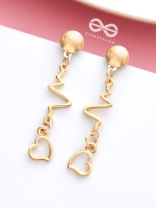 The Beating Hearts - Golden Statement Dangler Earrings