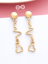The Beating Hearts - Golden Statement Dangler Earrings