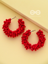 A Glimmer of Shimmer - Playful Embellished Hoops (Scarlet Red)
