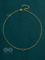 The Little Dainty Heart - Golden Neckpiece With Anti-Tarnish Coating