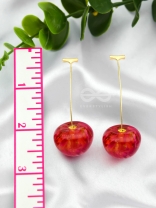 CHERRY ON TOP - Golden Dangler EARRINGS