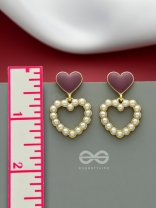I'm all Heart - Statement Pearl Enamelled Earrings