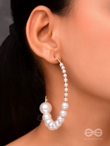 The Crescent Moon Pearls - Statement Hoops