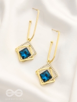 The Whimsical Heart of the Ocean - Golden Statement Earrings