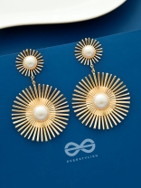 Pearls of Sunshine - Golden Statement Earrings