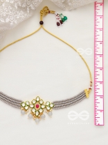 The Magical Mystique - Set of Statement Earrings and Choker (Grey)