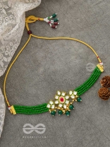 The Magical Mystique - Set of Statement Earrings and Choker (Green)