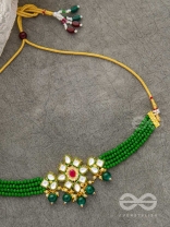 The Magical Mystique - Set of Statement Earrings and Choker (Green)