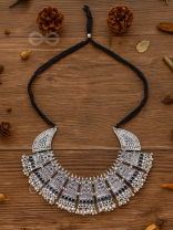 The Chunky Bohemian Statement - Set of Oxidised Earrings and Neckpiece