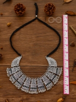 The Chunky Bohemian Statement - Set of Oxidised Earrings and Neckpiece