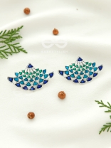 The Waves of Ocean - Exquisite Enamelled Earrings