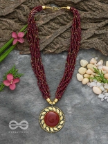 The Timeless Elegance- Beautiful Beaded Neckpiece (Mulberry)