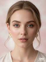 Pearlicious Flowers- Golden Pearl Earrings