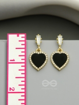 Heart of Ocean- Green Heart-Shaped Gem Stones and Rhinestones Studded Earrings