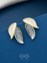 PETALS PANACHE- GOLDEN ENAMELLED EARRINGS (SKY BLUE)