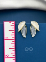 PETALS PANACHE- GOLDEN ENAMELLED EARRINGS (SKY BLUE)