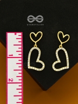 Radiant at Heart- CZ Stones Studded Golden Earrings