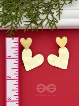 Cross My Heart- Golden Heart-Shaped Earrings