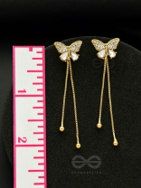 Buzzerflies- Gemstone and Rhinestones Studded Golden Earrings