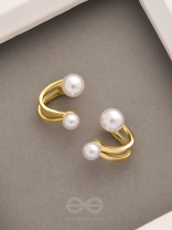 The Pearly Smile- Golden Pearl Earrings