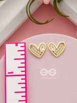 Cross My Heart- Golden Rhinestones Earrings