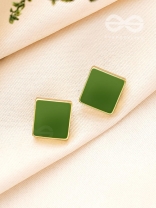 The Little Green Box- Green and Golden Earrings