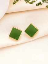 The Little Green Box- Green and Golden Earrings