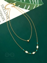 Mist N Sea - Golden Layered Necklace With Anti-Tarnish Coating