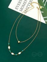 Mist N Sea - Golden Layered Necklace With Anti-Tarnish Coating