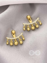 The Capsized Crown- Golden Rhinestone Ear Jackets