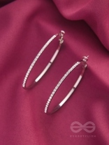 The Ring of Light- Silver Rhinestones Hoop Earrings
