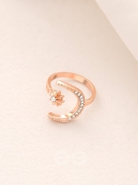 The Night Sky- Rose Golden Rhinestones Ring