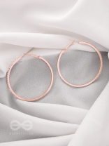 The Ring of Light- Rose Gold Rhinestones Hoop Earrings